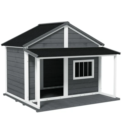 Abbildung von PawHut Hundehütte Hundehütte, Outdoor Grau, mit Dach