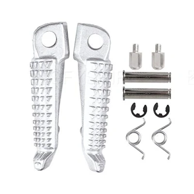 Abbildung von for Kawasaki Ninja ZX6R ZX636 ZX9R ZX10R ZX12R ZX14 250R EX250 ER6N ER6F ER6 650R EX650 GTR1400 KLE650 Z750 Z750S Z1000 Z1000SX ZZR1200 ZZR1400 Motorrad Vorne Fußrasten Fußstützenpedal (Silber)