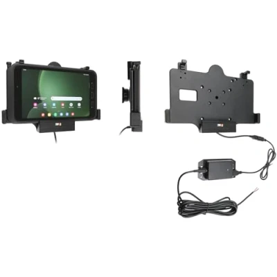 Abbildung von Brodit Gerätehalter 713386 Made IN Sweden mit Ladefunktion für Smartphones Samsung Galaxy Tab Active 3 SM T570/SM T575, 5 X300/SM X306B