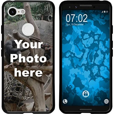 Abbildung von PhoneNatic Case kompatibel mit Pixel 3 Personalisierte Handyhülle schwarz zum selbst gestalten eigenem Foto