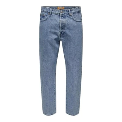 Abbildung von Only &amp; Sons Onstye Loose TAPE Jeans, Herren, Größe: 38x32, Light blue denim