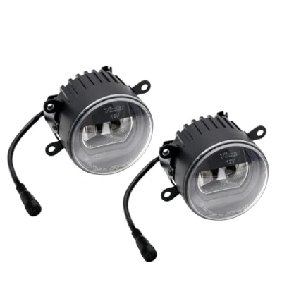 Abbildung von Satz Semi Universal LED Nebelscheinwerfer + &#039;U Shape&#039; Tagfahrlicht Durchmesser 90mm ECE R19/R87 E Prüfzeichen, Schwarz