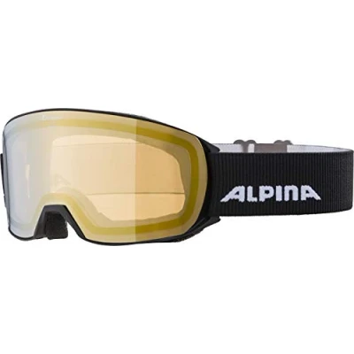 Abbildung von ALPINA NAKISKA Q LITE Verspiegelte, Kontrastverstärkende OTG Skibrille Mit 100% UV Schutz Für Erwachsene, black, One Size