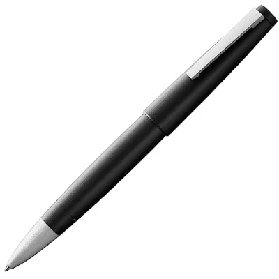 Abbildung von Lamy 2000 black Tintenroller edler Stift im robusten Gehäuse aus Polycarbonat perfekt ausbalanciert &amp; in Strichbreite M mit Tintenrollermine 63 schwarz