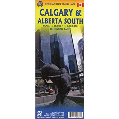 Abbildung von International Travel Map ITM Stadtplan Calgary &amp; South Alberta: doppelseitig Stpl.Calgary 10T. Pläne Banff, Edmonton