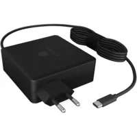 Abbildung von ICY BOX 90W USB C Netzteil für Laptops, Tablets und Smartphones, Schutzfunktion, Power Delivery 3.0, 1,8 m Kabel, Schwarz, 60772