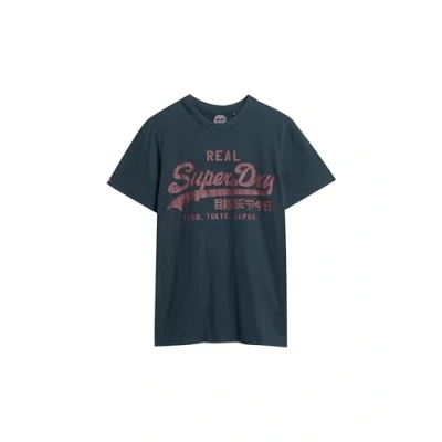 Abbildung von Superdry Vintage LOGO Graphic Tshirt print, Herren, Größe: Small, Eclipse navy