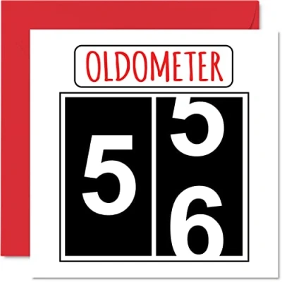 Abbildung von Lustige Karten zum 56. Geburtstag für Männer und Frauen Oldometer Alles Gute Geburtstagskarte Vater Mutter Großvater Kindermädchen Oma Freund 145mm Grußkarten Karte