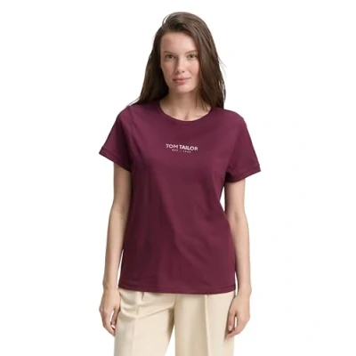 Abbildung von TOM Tailor MIT LOGO Tshirt print, Damen, Größe: 3XL, Bordeaux/red