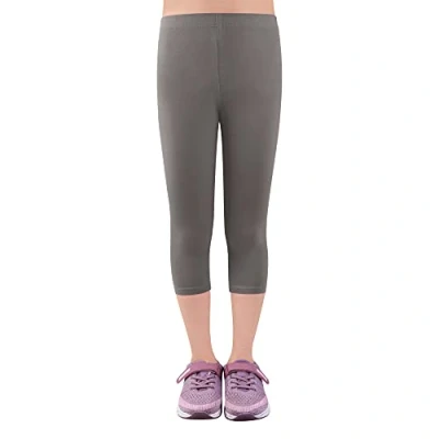 Abbildung von L&amp;K II Kinder Mädchen Leggings 3/4 Hose Capri aus Baumwolle Schulkleidung 164 170 2723 Grau