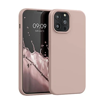 Abbildung von kwmobile Hülle kompatibel mit Apple iPhone 13 Pro Max Silikon Handy Case Handyhülle weiche Oberfläche kabelloses Laden Altrosa