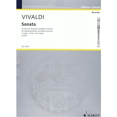 Abbildung von Sonata G Dur: RV 59. Sopran Blockflöte und basso continuo.: descant recorder and continuo. (Edition Schott)