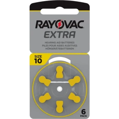 Abbildung von Rayovac Hörgeräte Batterien 10 Extra Advanced 1,45V 105 mAh, 6er Pack