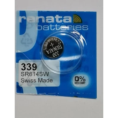 Abbildung von Renata 339 SR614SW Silberoxid Uhrenbatterie 1,55 V Blisterpackung verpackt