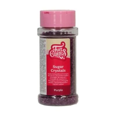 Abbildung von FunCakes Sugar Crystals Violet : Tortenstreusel, großartiger Geschmack, perfekt zum Dekorieren von Torten, Cupcake Streuseln. 80 g.