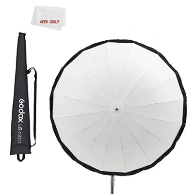 Abbildung von Godox UB 130D 51in 130cm White Parabolic Reflective Transparent Soft Umbrella Studio Light with Black Silver Diffuser Cover (UB 130D)