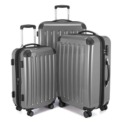 Abbildung von HAUPTSTADTKOFFER Alex 3er Kofferset, TSA, Trolley Set, Rollkoffer, Reisekoffer, (S, M &amp; L), Silber