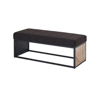Abbildung von Sitzbank Stoff Schwarz 105x40x40 cm