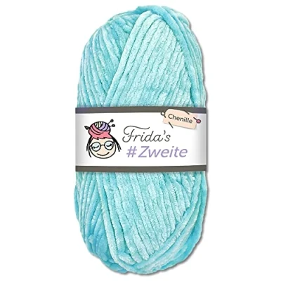 Abbildung von Frida&#039;s #Zweite Wolle 100g Chenille Amigurumi Stricken &amp; Häkeln weich (06 Babyblau)