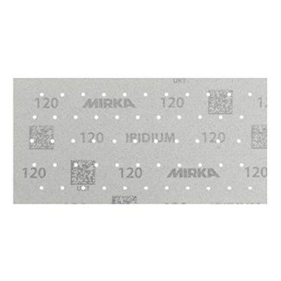 Abbildung von Mirka Iridium Premium Schleifpapier 115x230mm Klett 55 Loch, Korn 120, 50 Stk / Zum Schleifen von Lack, Spachtel, Grundierung, Holz, Stahl, Mineralwerkstoffe, Kunststoff