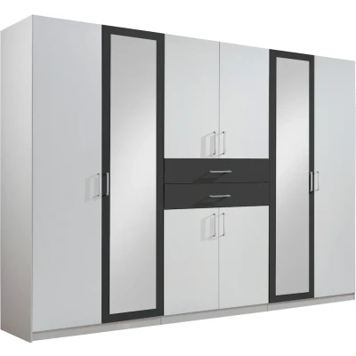 Abbildung von Wimex Kleiderschrank &quot;Diver Drehtürenschrank mit Spiegel und Schubladen Garderobe&quot;, Bestseller Schrank Schlafzimmerschrank in Breite 225cm 270cm