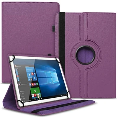 Abbildung von NAUCI Tablet Schutzhülle kompatibel für TOSCIDO 4G LTE Hülle Tasche Standfunktion 360 Drehbar Cover Universal Case, Farben:Lila