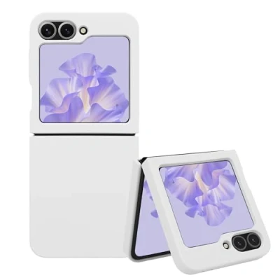 Abbildung von kwmobile Flip Soft Case kompatibel mit Samsung Galaxy Z Flip6 Hülle Silikon Cover für Foldable Handy Handyhülle in Weiß matt