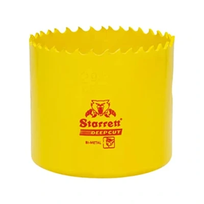 Abbildung von Starrett Tiefschnitt Lochsäge DCH0312 Hochleistungs Bimetall mit zusätzlichen Kobalt HSS Zähnen für Metalle, Holz, Gusseisen, Glasfaser Kunststoffe 89 mm