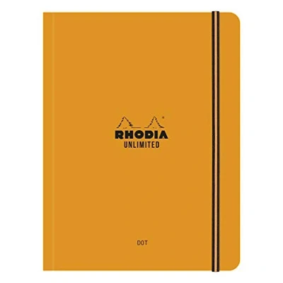 Abbildung von Rhodia 118968C Notizbuch Unlimited (DIN A5+, 16 x 21 cm, 60 Blatt, 80 g, dot, elegant und praktisch) 1 Stück orange