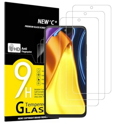 Abbildung von NEW&#039;C 3 Stück, Panzer Schutz Glas für Xiaomi Poco M3 Pro, Pro 5G, Frei von Kratzern, 9H Härte, HD Displayschutzfolie, 0.33mm Ultra klar, Ultrabeständig