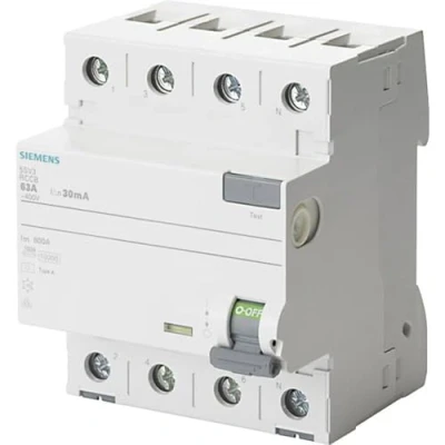Abbildung von Siemens 5SV3344 6, Fehlerstromschutzschalter, Typ A, IP20, 400 V