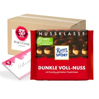 Abbildung von 5 x 100g Dunkle Voll Nuss Tafel Schokolade mit Geschenk von Pere&#039;s Candy