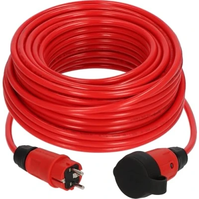 Abbildung von Brennenstuhl Professional Verlängerungskabel VQ 1100 IP44 (10m Kabel H07BQ F 3G1,5 in rot, Baustelleneinsatz und ständiger Einsatz im Freien, Made Germany)