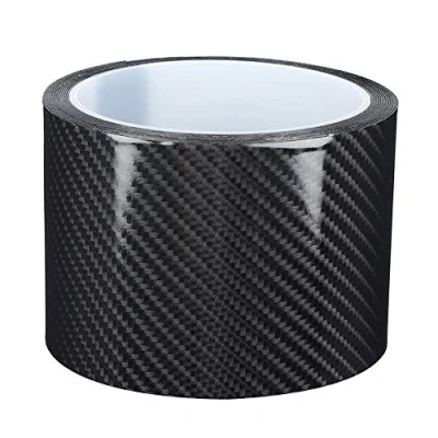 Abbildung von Carbonfaser Streifen Anti Scratch Schutzfolie Trockene Detaillierung Vinyl Wickelband Autotür Kantenschutzaufkleber Schwarze Detailfolie(7CM*3M)