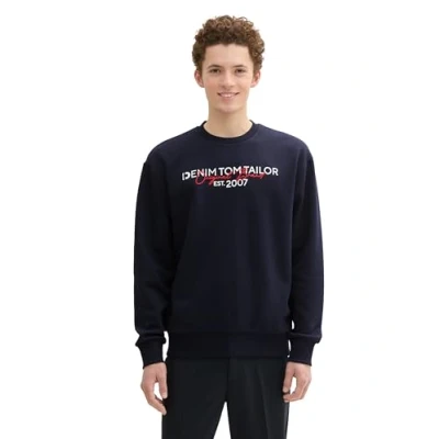 Abbildung von TOM Tailor Denim Basic MIT LOGO Sweatshirt, Herren, Größe: Medium, Sky captain blue