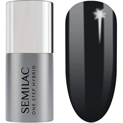 Abbildung von S190 Semilac One Step Hybrid Nagellack 3in1 Schwarz Farb The Black 5 ml Innovativ UV LED Farblack Nail Polish
