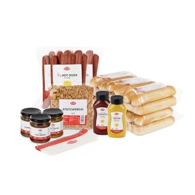 Abbildung von Hot Dog WORLD Jumbo BEEF Paket &quot;American Style&quot; (79 teiliges Set) für 24 Dogs