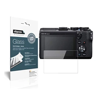 Abbildung von dipos I 2X Displayschutz klar kompatibel mit Canon EOS M6 Mark II Schutzfolie 9H Anti Shock