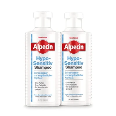 Abbildung von Alpecin Hypo Sensitiv Shampoo, 2 x 250 ml Haarshampoo bei trockener und empfindlicher Kopfhaut ohne Farbstoffe Parfum