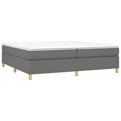 Abbildung von vidaXL Bettgestell, Polsterbett Bett für Schlafzimmer, Bettrahmen mit Lattenrost, Schlafzimmerbett Doppelbett, Dunkelgrau 200x200cm Stoff