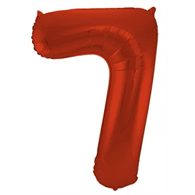 Abbildung von Folienballon Zahl 7 Rot Metallic Matte 86cm