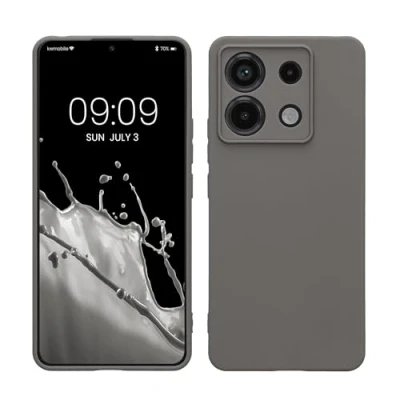 Abbildung von kwmobile Handyhülle kompatibel mit Xiaomi Redmi Note 13 Pro 5G / Poco X6 Hülle Handy Case aus weichem Silikon in Stone Dust