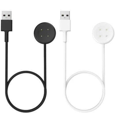 Abbildung von MoKo 2 Stück Ladegerät Kompatibel mit Google Pixel Watch 3/Pixel Smartwatch, Magnetisches Ladestation 1M USB Ladekabel Kabel für Fitbit Ace LTE/Versa 4/3/Sense 2/Sense, Schwarz &amp; Weiß