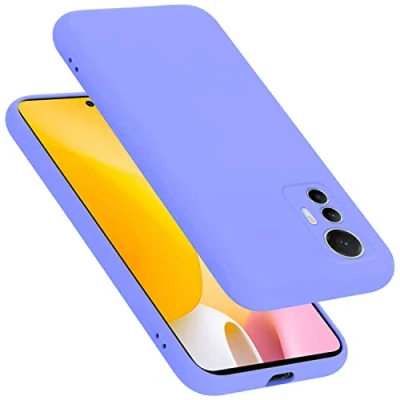 Abbildung von Cadorabo Hülle kompatibel mit Xiaomi 12 LITE Silikon Handyhülle für Case aus flüssigem Silikon, Kratzfeste und stoßfeste Schutzhülle Liquid HELL LILA