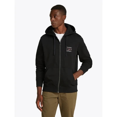 Abbildung von Tommy Hilfiger Stack Hoody Sweatjacke, Herren, Größe: XL, Black
