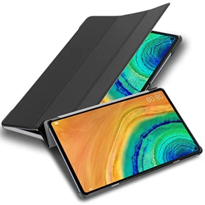 Abbildung von Cadorabo Hülle kompatibel mit Huawei MatePad PRO (10.8 Zoll) Tablethülle Auto Wake Up aus Kunst Leder Flip Klappbare Magnetische Cover für Tasche in Schwarz