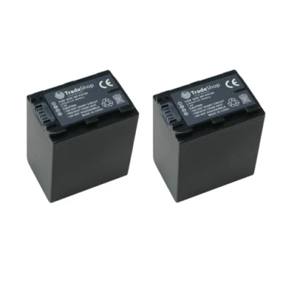 Abbildung von Trade Shop 2X Kamera Li Ion Akku 2000mAh ersetzt Sony NP FH70 FH100 FP 30 50 51 60 61 70 71 90 91 FH