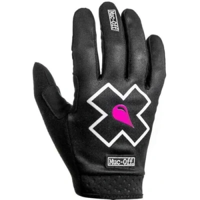 Abbildung von Muc Off Schwarze Mountainbike Handschuhe, Extra Klein Handgemachte Premium Überzieh Handschuhe zum Mountainbiken Atmungsaktives Fahrrad Zubehör Touchscreen geeignetes Material, Schwarz