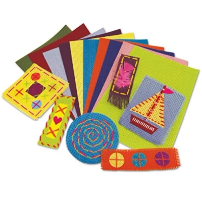 Abbildung von Springboard 10371 farbige Binca Blätter, 25 x 35 cm, 10 Stück, 6 fädiger Kreuzstich Stoff
