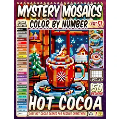 Abbildung von Christmas Hot Cocoa Mystery Mosaic Color by Number: 50 Cozy Scenes for a Warm and Festive in Pixel Art (Christmas Coloring, Band 16)